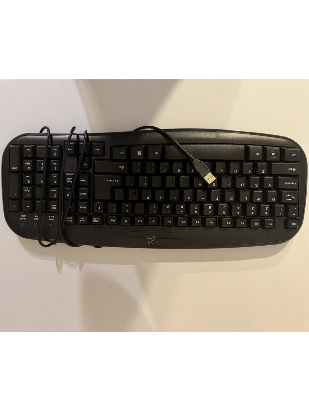 onn. Compact Wired USB Plug & Play Keyboard, Black, QWERTY English ONA11HO089